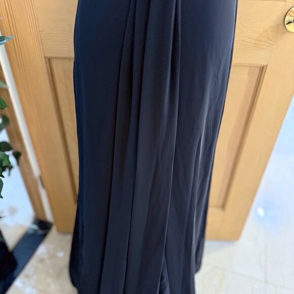 Jones New York Evening Dress Size 4 Black Maxi Sheath Satin Top Low Back NWT - Picture 16 of 16